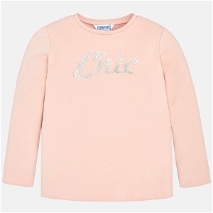 MAYORAL dívčí tričko s dlouhým rukávem Chic růžová - 110 cm