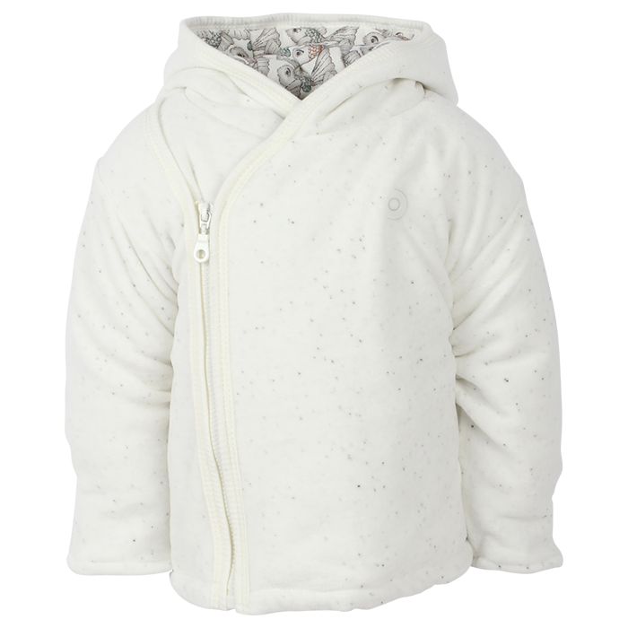 FIXONI dětský vyteplený kabátek tečky bílá - 50 cm
