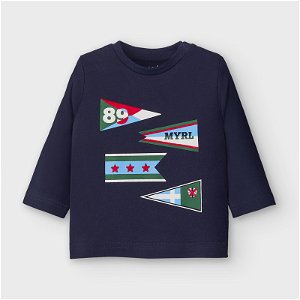 MAYORAL chlapecké tričko námořnické vlajky tmavě modrá - 98 cm