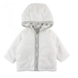 FIXONI dětský vyteplený kabátek ježek - bílý - 74 cm