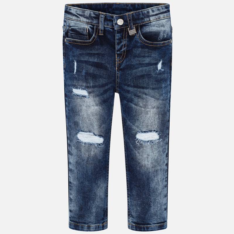 MAYORAL dětské trhané jeans tmavě modré - 134 cm