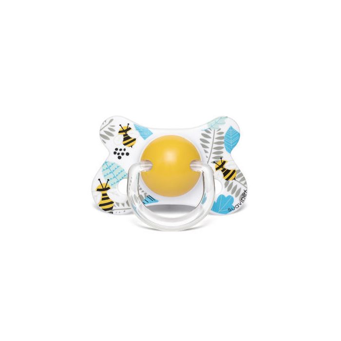 SUAVINEX šidítko fusion fyziologické latex 4-18m žlutá včela