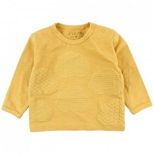 FIXONI dětské tričko s dlouhým rukávem a potiskem - tmavě žlutá - 80 cm