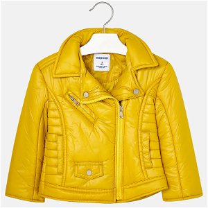 MAYORAL dívčí zimní bunda zip na stranu žlutá - 122 cm