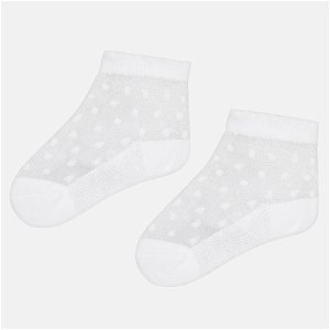 MAYORAL dívčí jemné ponožky puntík bílá - 80 cm
