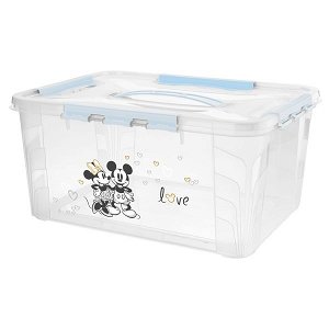 KEEEPER Domácí úložný box velký "Mickey & Minnie", Matná modrá