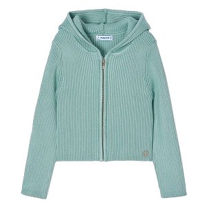 MAYORAL dívčí svetřík s kapucí zelená - 134 cm