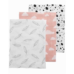 MEYCO pleny 3ks feathers-clouds-dots pink/white/grey/black 120x120