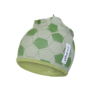 LITTLE ANGEL Čepice podšitá Outlast® - zelená fotbal/zelená matcha vel. 5 | 49-53 cm