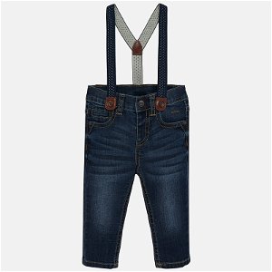 MAYORAL chlapecké jeans s kšandami modrá - 86 cm