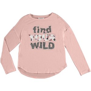 MAYORAL dívčí tričko DR aplikace Wild růžová - 140 cm
