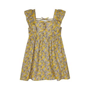 MAYORAL dívčí letní šaty s listy, žlutá - 110 cm