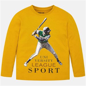 MAYORAL chlapecké triko s dlouhým rukávem sport žluté - 110 cm