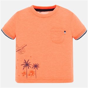 MAYORAL chlapecké triko s krátkým rukávem - neonově oranžové - 98 cm