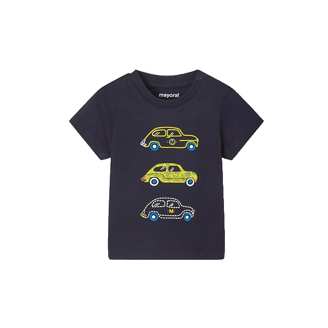 MAYORAL chlapecké tričko KR autíčka tm.modrá - 98 cm