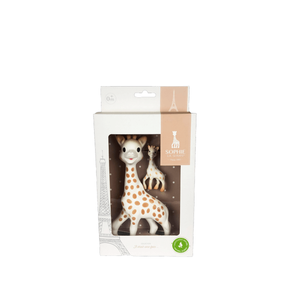 VULLI Sada hračka žirafa Sophie s přívěškem na klíče