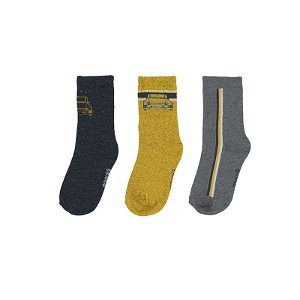 MAYORAL chlapecké ponožky 3ks auta, žlutá - 128 cm, EUR 32-35