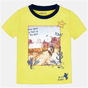 MAYORAL chlapecké tričko KR divoký západ žlutá - 104 cm