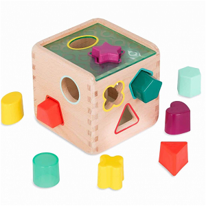 B-TOYS Kostka dřevěná s vkládacími tvary Wonder Cube