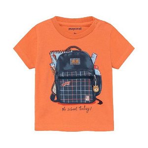 MAYORAL chlapecké tričko KR oranžové s batohem - 86 cm