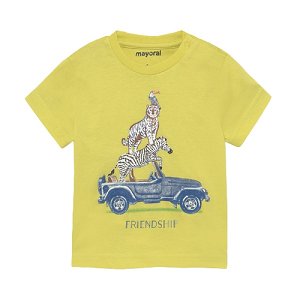 MAYORAL chlapecké tričko KR safari, světle zelené/ limeta - 92 cm