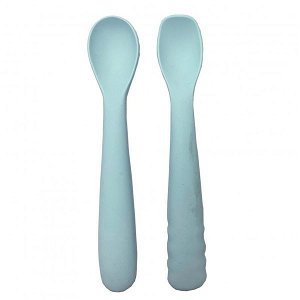 BO JUNGLE Silikonové lžičky B-Spoon Shape 2ks Pastel Blue