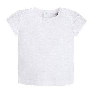 Mayoral dívčí tričko s krajkou - bílé - 68 cm