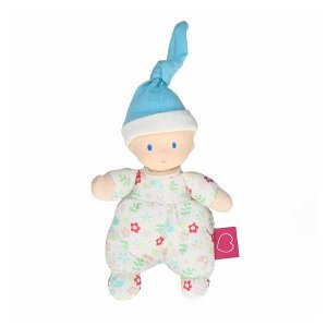 BONIKKA mini panenka miláček 15cm kytkovaná modrá čepice