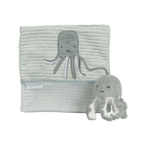 LITTLE DUTCH Plyšová knížka velká ocean - chobotnice mint