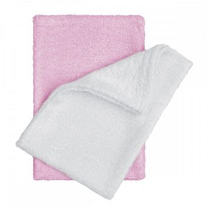 T-TOMI Koupací žínky - rukavice, bílá+růžová