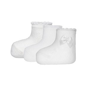 EWERS kojenecké ponožky 3ks mašlička bílá one size