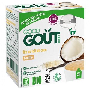 GOOD GOUT Bio Rýžový dezert s kokosovým nápojem a vanilkou (4x85 g)