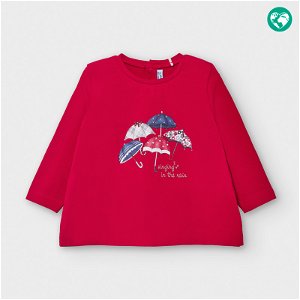 MAYORAL dívčí tričko DR s deštníky červené - 92 cm