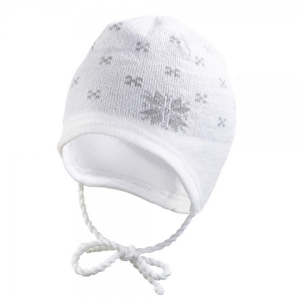 Čepice pletená zavazovací norská hvězda Outlast® velikost 2, 39-41 cm, barva bílá