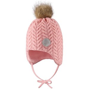 REIMA dětská zavazovací pletená čepice Murmeli Powder Pink - 46 cm
