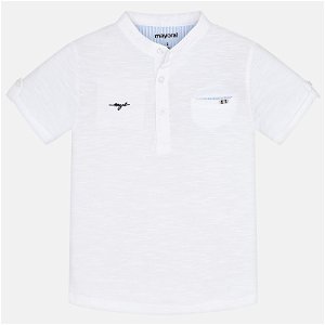 MAYORAL chlapecké tričko s kapsičkou - bílé - 110 cm