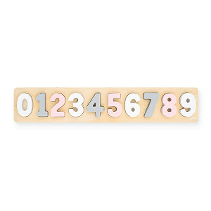 JOLLEIN Dřevěné číselné puzzle pink/white