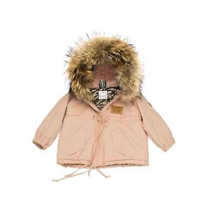 LATTANTE bunda s kapucí úmělá kožešina růžová 92/98 cm