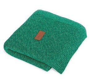 Ceba Baby francouzská pletená deka 90x90cm-Smaragd