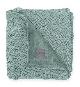 Jollein River knit deka 75x100-ash green/coral fleece