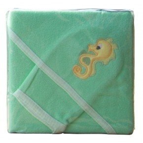 Scarlett ručník s kapucí froté s žínkou-Zelený (0384)