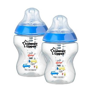 Tommee Tippee kojenecká láhev C2N s obrázky modrá, 2ks 260ml, 0m+