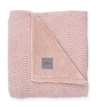 Jollein River knit deka 75x100-pale pink/coral fleece
