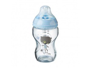 Tommee Tippee kojenecká láhev C2N 250ml skleněná -Blue