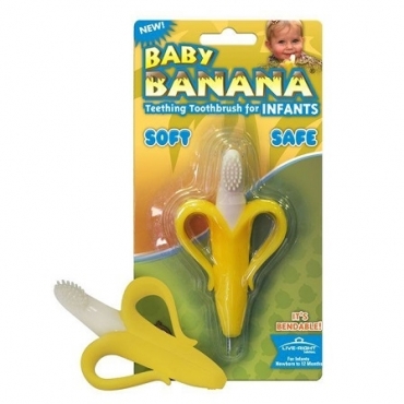 Baby Banana Brush - první dětský kartáček-banán žlutý