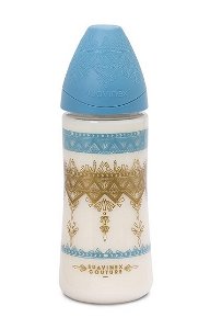 Suavinex PREMIUM Couture láhev 360ml silikon-světle modrá