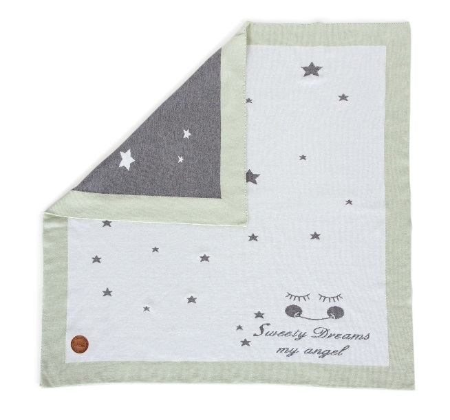 Ceba Baby deka Knitted blanket 90x90-Stars mint 