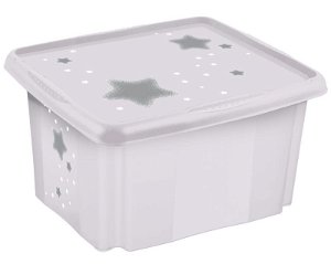 Keeeper úložný box s víkem Stars-bílá 24l