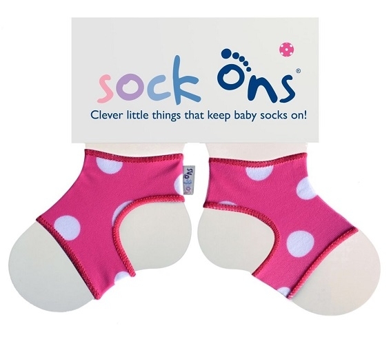 Sock Ons držák ponožek, 1pár-Pink Spots 6-12m