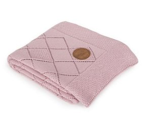 Ceba Baby pletená deka rozety 90x90-růžová vzor